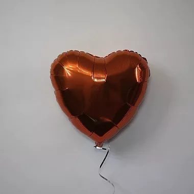 Шар сердце 18 металлик Оранжевое