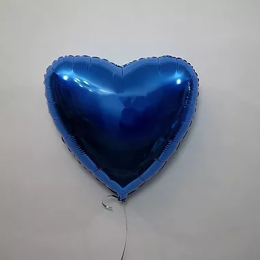 Шар сердце 18 металлик Синий